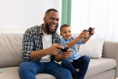 Father and son gaming