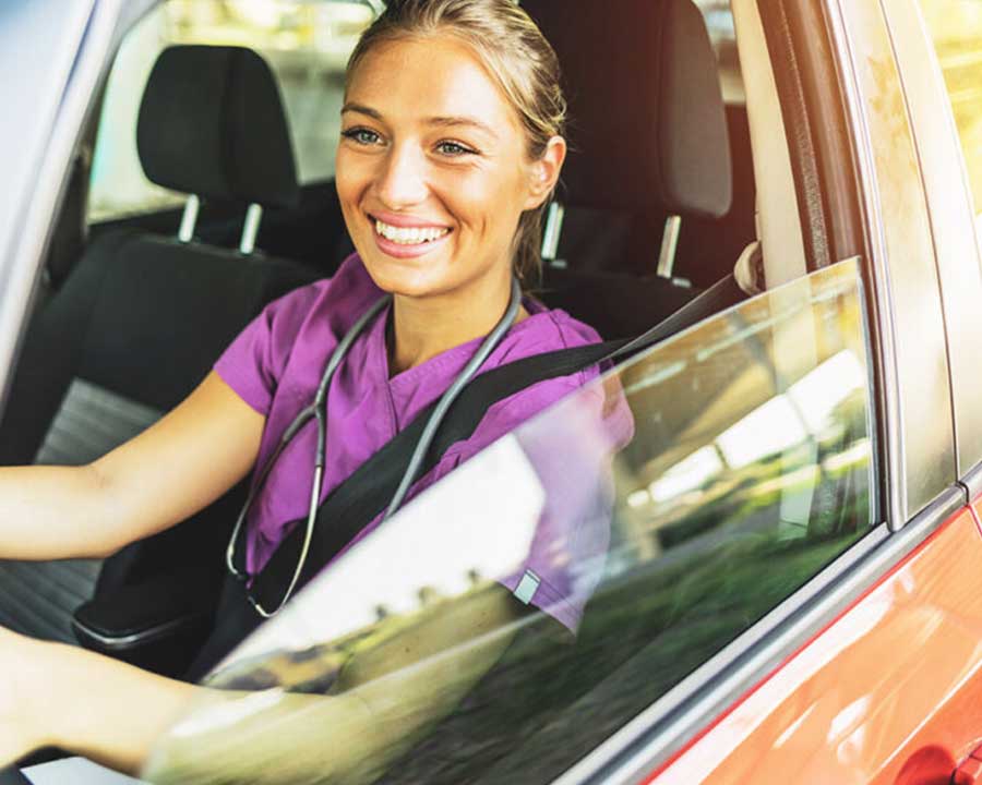 nurse driving car